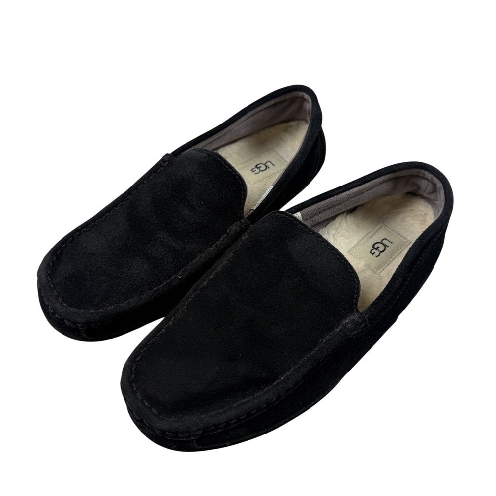 Ugg Australia Alder Black Suede 1003419 Men's Loafer Size 8 Slippers EUC